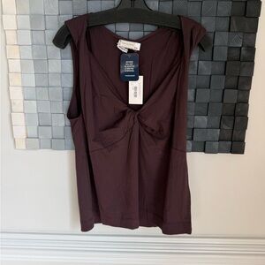 Dries Van Noten Burgandy Sleeveless Blouse